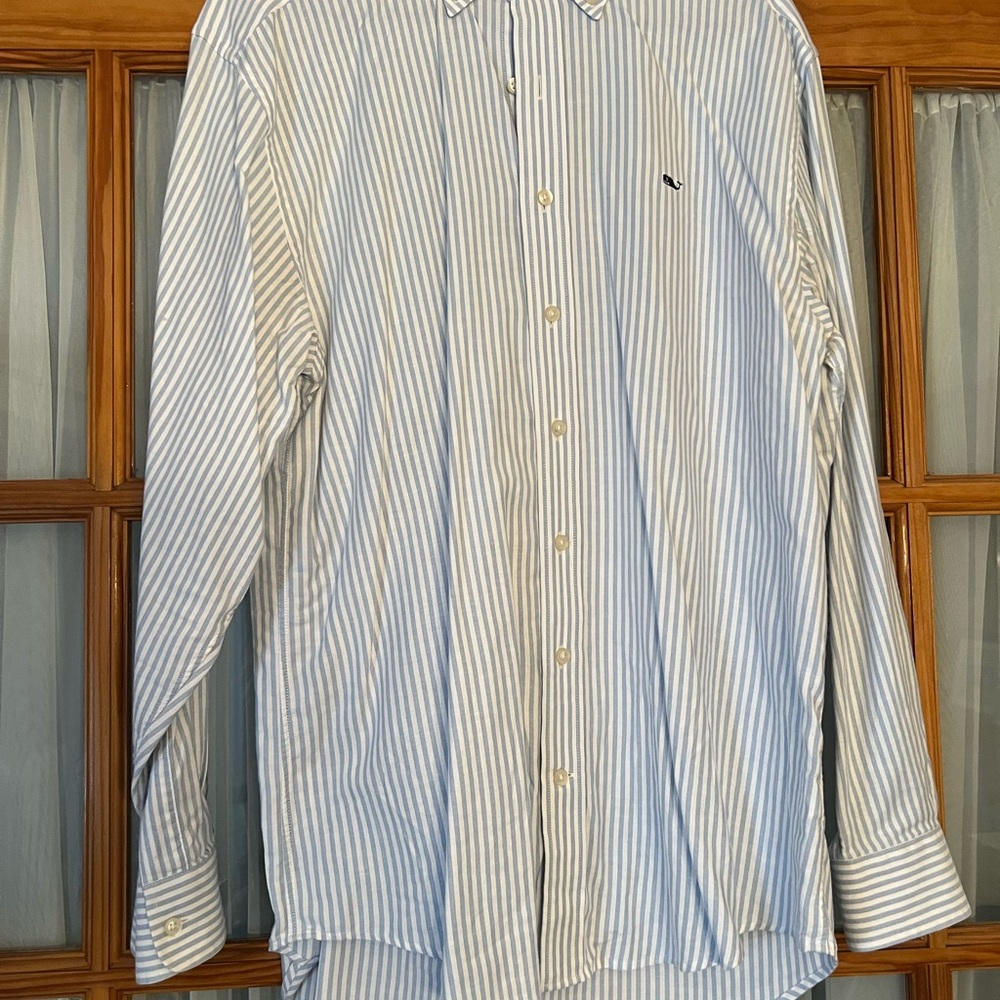 Vineyard Vines Men's Blue Striped Shirt